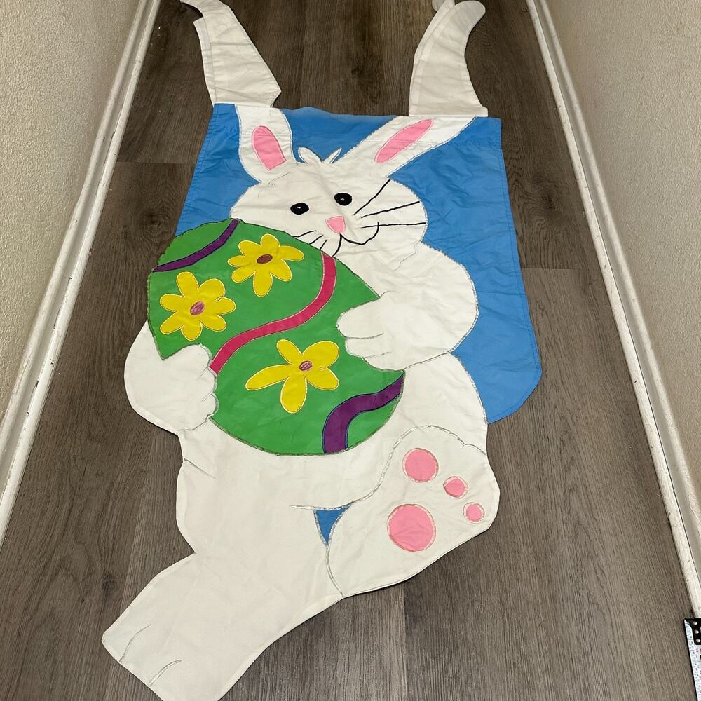 Holiday Yard Garden Flag Easter Bunny Eggs Colorful